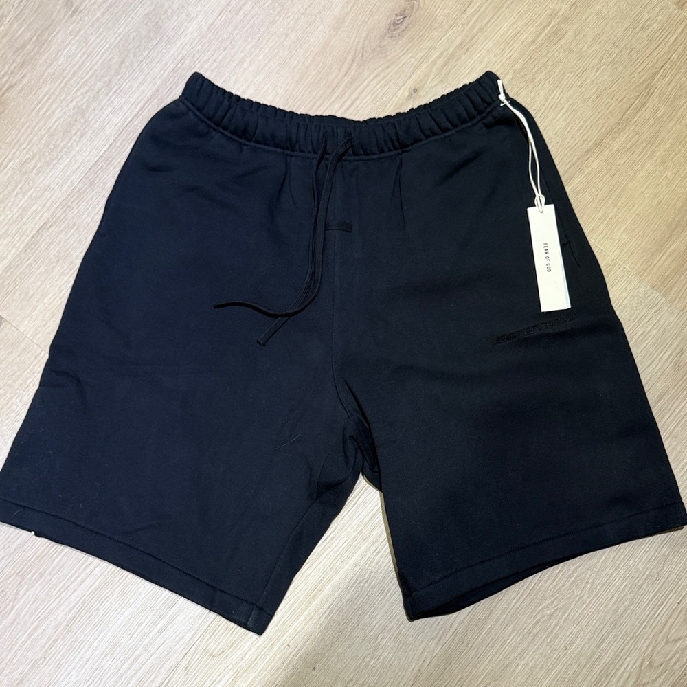 Fear of God ESSENTIALS Vintage Black Active Trace Relaxed Sweat Shorts